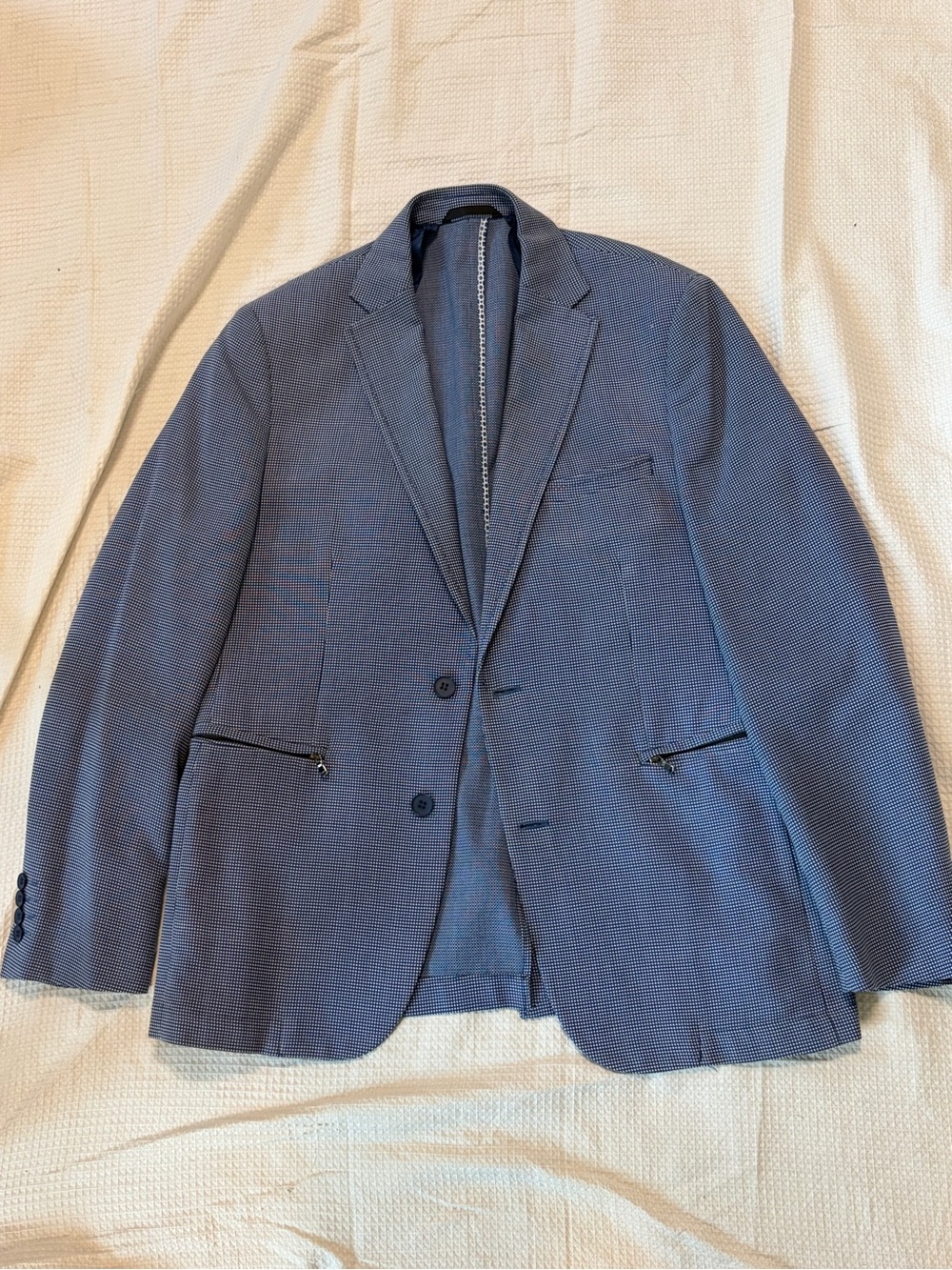 Zanetti Men's Blue Textured Blazer